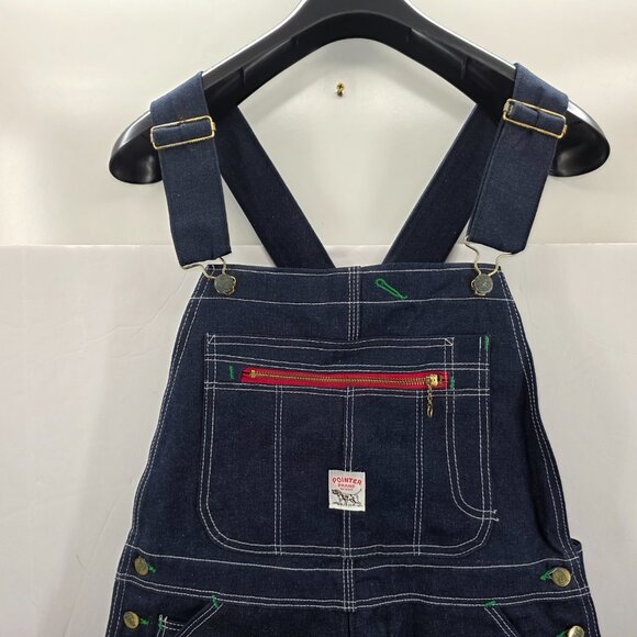 NWT Pointer carpenter bib overalls low back Size 34x29 blue work wear vintage - Picture 5 of 13